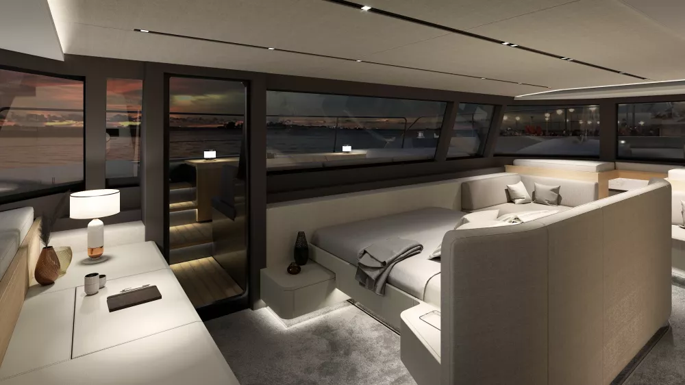 Serenity 72 Power Catamaran - Luxury Motor Yacht For Sale - Master cabin - Img 1 | C&N